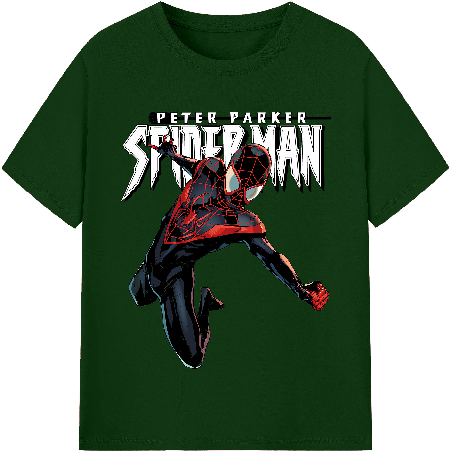 （画像用） Spider Man スパイダーマン 綿100％半袖Tシャツ（フロントプリント）